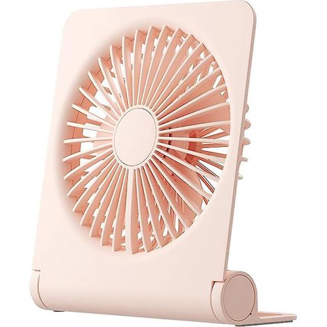 (rose) Petit Ventilateur De Bureau Rechargeable Usb Portable, Inclinable 160, Avec Batterie 4500mah, Vent Fort, Ultra Silencieux, 4 Modes De Vite (1/5)