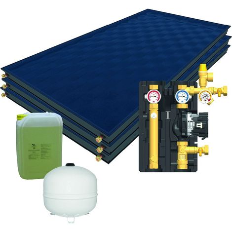 Citrin Solar Solarpaket mit 4 Kollektoren CS 350, Aufdach-Montage Gesamtfläche 10,12m2