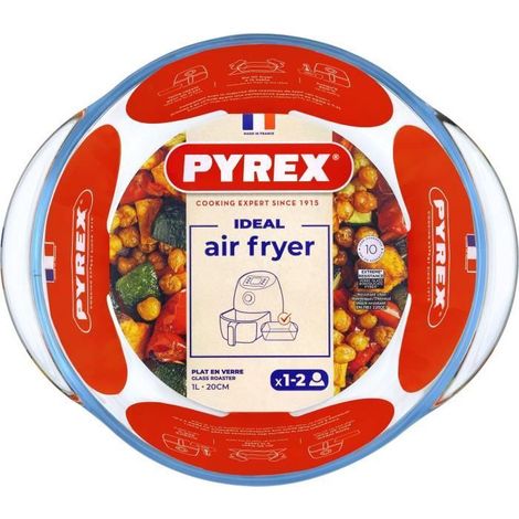 Plat air fryer - PYREX - 1450140 - Rond - En verre borosilicate - 20 cm (1/4)