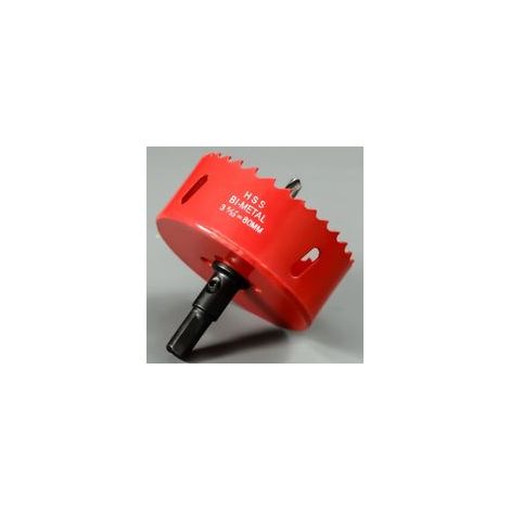 Scie Cloche Bi-métal 80 mm, M42 HSS Bimétallique Scie Trèpan avec Foret Centrage Robuste Perceuse à Percer Fer, Aluminium, Bois, Cloison Sèche, Tuyau, Panneau Fibres Bois/Rouge