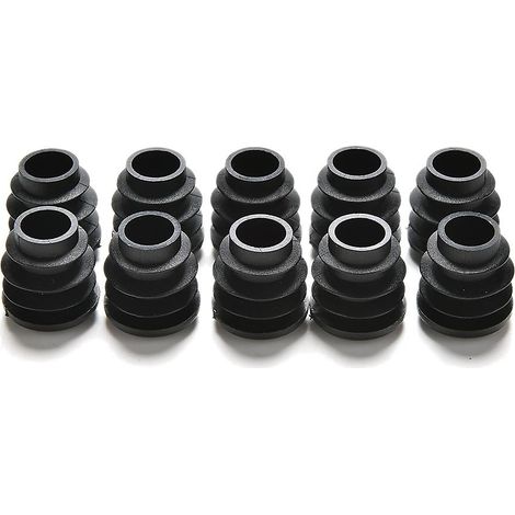 KLVGTIFS PU - 10 bouchons d'extrémité en plastique noir pour tuyaux ronds Hfmqv 16 mm