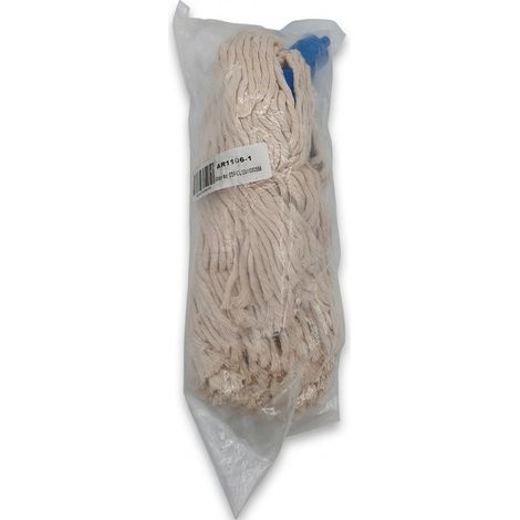 Tête de balai à franges - Coton blanc 250g - Douille à visser - Nettoyage efficace - Voir photos (1/4)