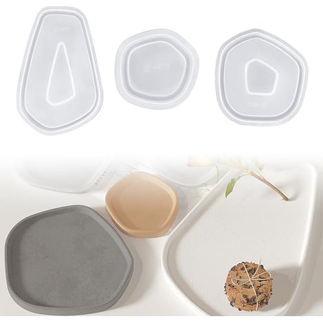 Moule Silicone Epoxy, Moules Resine Epoxy Plateau, Forme Irrégulière Moule Resine Epoxy, Tailles, Fabrication sous-Verres, Dessous de Bol, Chocolats (1/5)