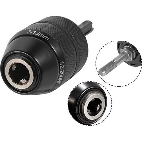 Mandrin Perceuse de Tour sans clé 1/2-20UNF 3 Griffes Auto-Serrage Poignée de Marteau Adaptateur SDS Outil de Conversion (1/4)