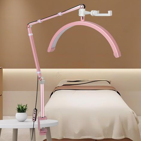 Lampe LED Demi-Lune Extension Cils 3000K-6000K Support Téléphone Réglable