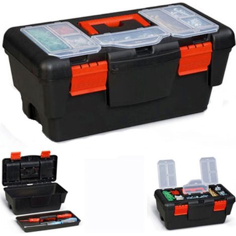 Kaela - Cassetta Porta Attrezzi Porta Utensili In Plastica Con 10 Scomparti 50x30x22cm -