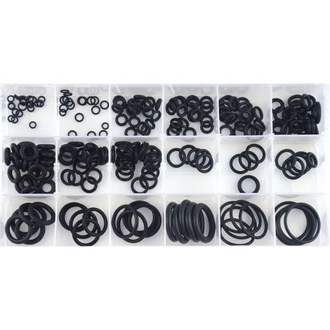 Packung mit 225 schwarzen O-Ringen aus Nitrilkautschuk (metrische Norm), auslaufsichere Dichtungen, Reparaturset, Dichtungsringe (1/5)