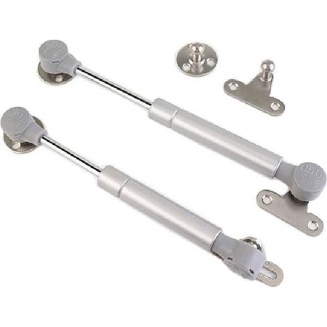 Charnière à ressort à gaz 80N- argentée- support de porte à fermeture douce- vérin à gaz de type rabattable- convient aux armoires- coffres à jouets et boîtes de rangement (20-3- paquet de 2). (1/5)
