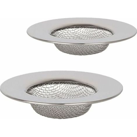Lot de 2 filtres pour évier de cuisine, en acier inoxydable, avec bonde intégrée. Convient pour évier de cuisine, salle de bain, lavabo et baignoire. (1/5)