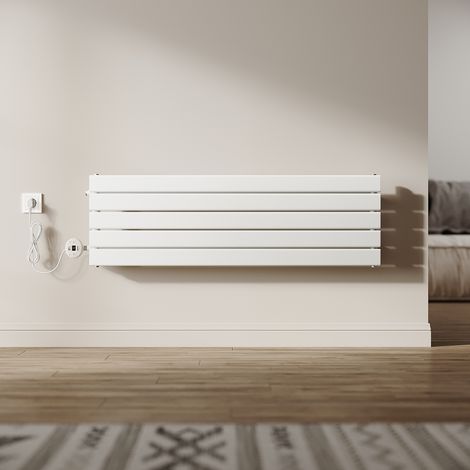 SONNI Design Heizkorper Paneelheizkörper Horizontal Einlagig Weiß Flachheizkörper mit Intelligenter Temperaturregelung 376x1200mm, 800 Watt (1/5)