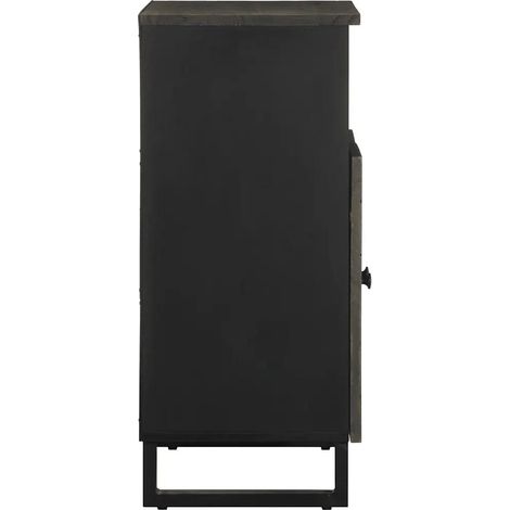 vidaXL Buffet schwarz 60x33x75 cm aus massivem Mangoholz