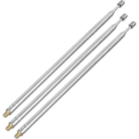 Antennes télescopiques 3 x 43,5 cm, 4 sections, pour télécommandes, couleur argent (1/4)