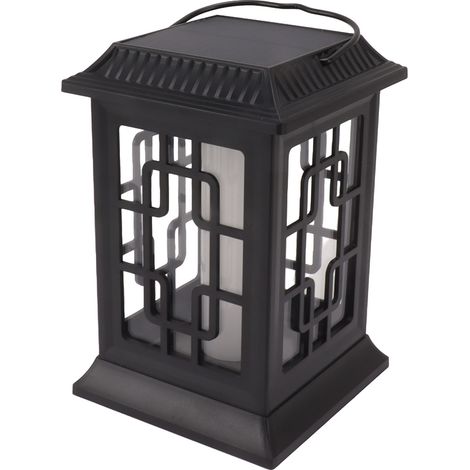 Lanterne solaire d'extérieur à LED avec motif flamme, étanche, pour jardin et terrasse. (1/5)