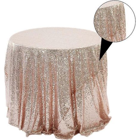 Nappe à sequins brodée, protection de table, 1 pièce rose (1/5)