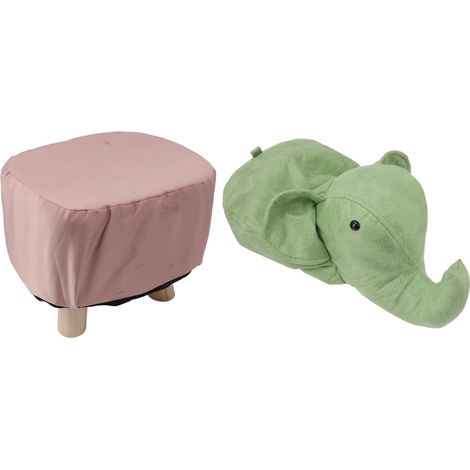 Tabouret éléphant en forme d'animal, antidérapant, silencieux, confortable, stable et multifonctionnel, mignon et vert, idéal pour les enfants.