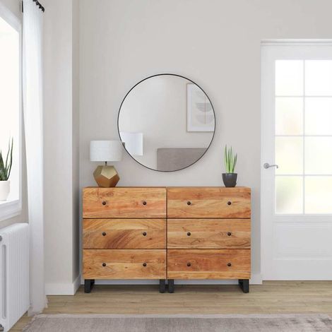 vidaXL Sideboards 2 pcs 60x33x75 cm Solid Wood Acacia (1/5)