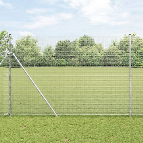 vidaXL Welded Wire Fence 5000 x 150 cm Hot Dip Galvanized Silver