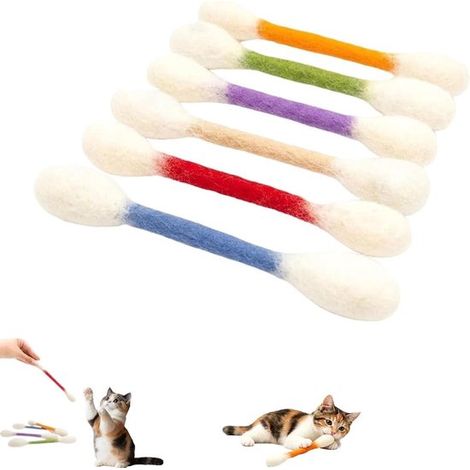 Bâtonnets à mâcher à l'herbe à chat - Lot de 6 - 15 cm - Jouet pour chat - Bâtonnets à mâcher - Jouet de dentition résistant - Multicolore (1/5)