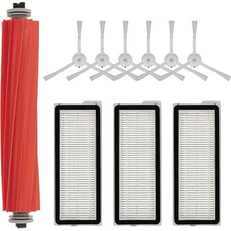 (10 pièces) Q Revo S Kit d'accessoires de rechange pour aspirateurs robots Roborock QRevo S, QRevo Pro, Qrevo MaxV et QRevo Plus, 1 brosse rotative, 3 filtres HEPA, 6 brosses latérales, blanc (1/5)