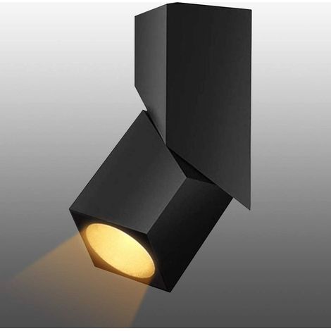 12-W-LED-Deckenstrahler, verstellbare Strahlerleiste, Industriestil, 355° schwenkbar, für den Innenbereich in Büro, Wohnzimmer, Küche, warmweißes Licht, Aluminium (schwarz) (1/5)