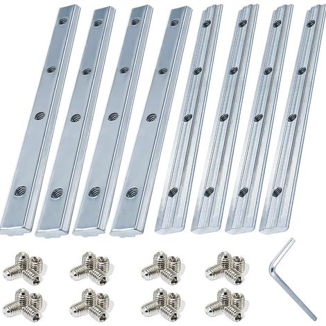 Profil Aluminium Droit Ligne Connecteur Profilé Aluminium 20x20 8Pcs (1/5)