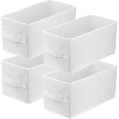 Storage Box faltbare Aufbewahrung Boxen 15 x 31 x 15 cm Weiss 4 stück (1/5)