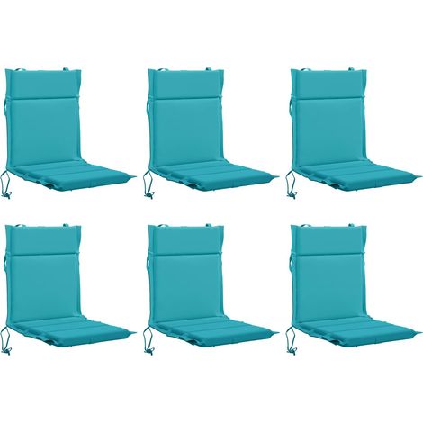 Low Back Chair Cushion GEMERT 6 pcs 100% Polyester Turquoise vidaXL