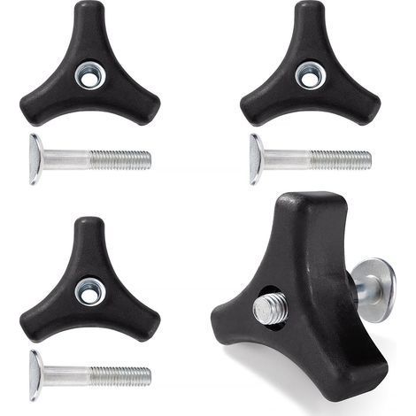 4 Ensembles Bouton de Poignée de Tondeuse à Gazon Écrou Boulon, Poignée Triangulaire de Fixation pour Tondeuse à Gazon, Outils de Jardinage (1/5)