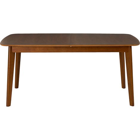 Tavolo da pranzo scandinavo allungabile con prolunghe integrate in legno scuro noce L168-228 cm LEENA