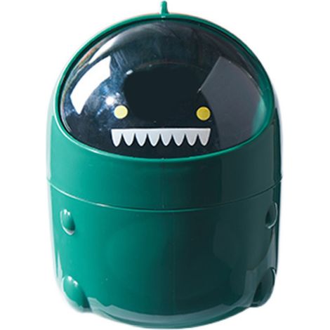 Pot à pinceaux de maquillage, couvercle rabattable, design dinosaire cartoon, rangement bureau étanche en plastique durable 20x16cm (1/5)