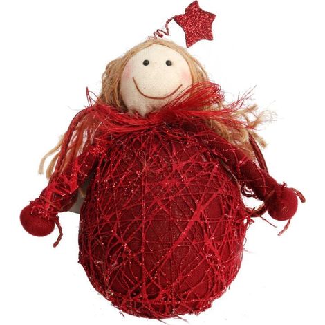 Weihnachtsengel in Burgunderrot – Dekoration, 20 cm hoch (1/3)