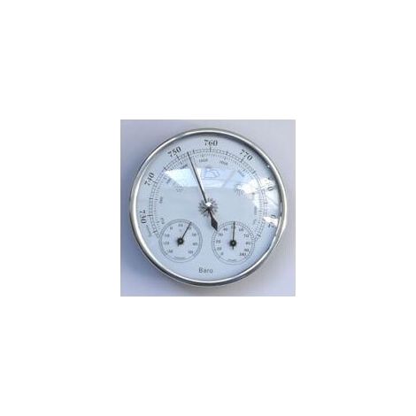 Baromètre argenté, station météorologique avec baromètre et hygromètre-Crezuo (1/4)
