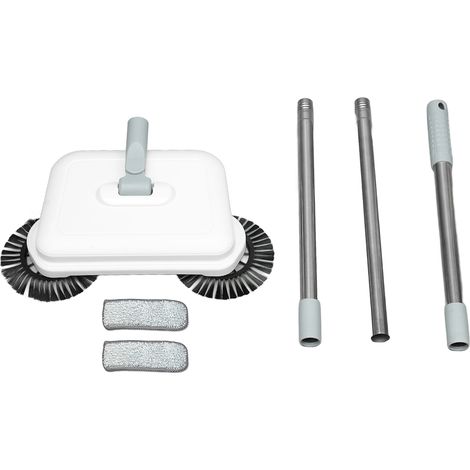 Balayeuse à Pousser Manuelle, Balai Serpillère 2 en 1 pour Sol Dur, Tête Pliable Microfibre sans Fil, Nettoyage Rapide (1/5)
