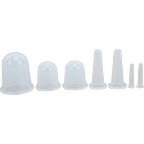 Ensemble de 7 Ventouses Thérapeutiques en Silicone Alimentaire pour Massage Visage à Domicile Transparent (1/5)