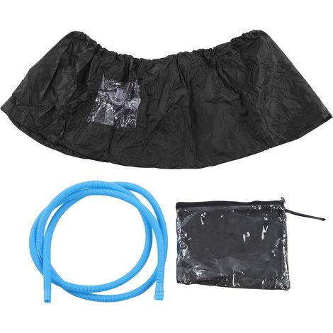 Sac de nettoyage pour climatiseur split avec sortie d'évacuation d'eau de 3 m - Housse de protection anti-poussière et imperméable noire (1/5)