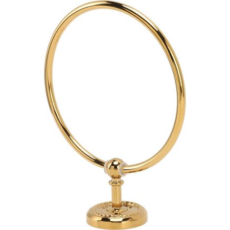 Anneau Porte-Serviettes Mural Porte-essuie-Mains Moderne pour Mur de Salle de Bain en Acier Inoxydable et Cuivre Support de Serviette Dor (1/5)