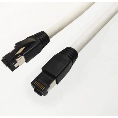 Câble Patch RJ-45 - - 1,0m - S/FTP - CAT 8,1 - Halogenfrei - Blanc
