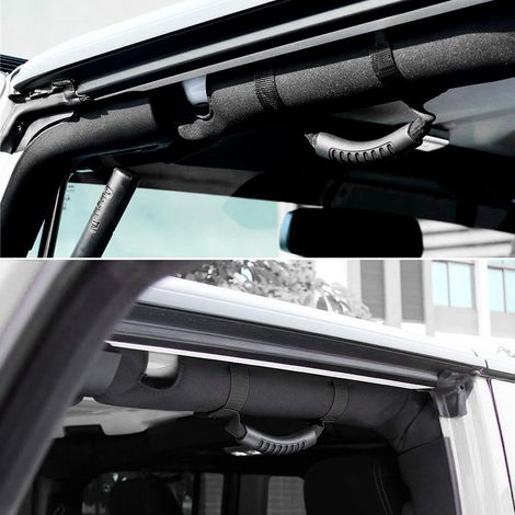 4-teiliges Haltegriffset für Jeep Wrangler (1995–2018), Innenraumzubehör, robuste Sicherheitsgriffe, 4er-Set, mattschwarz, kompatibel mit den Modellen CJ, TJ und JK (1/4)