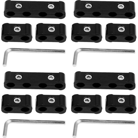 Séparateur de fil de bougie d'allumage en alliage d'aluminium, 12 pièces, 8mm, 9mm, 10mm, diviseur de fil de moteur (noir) (1/4)