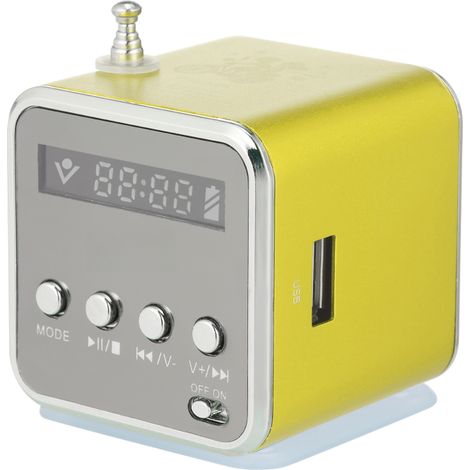 3,5-mm-Kabelgebundener Mini-Lautsprecher, tragbarer MP3-Player, FM-Radio, kompatibel mit TF-Karten und USB-Sticks, mit Lautsprecher für DVD, Laptop und Mobiltelefone.