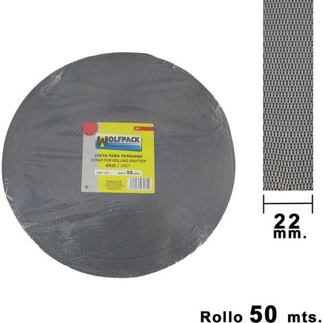 WOLFPACK LINEA PROFESIONAL cinta persiana wolfpack gris 22 mm. rollo 50 metros