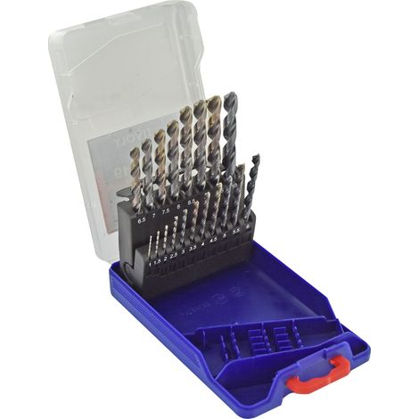 Tivoly - Set 19 punte per metallo TBX HSSE5% cobalto rivestite a 4 taglienti Ø 1 a 10 mm per 1/2 PREMIUM (1/3)