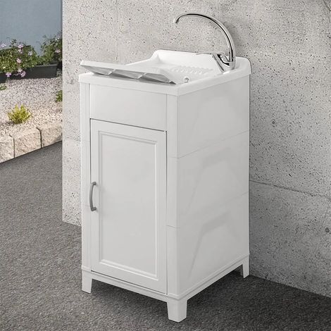 Lavatoio da esterno 45x50 con vasca e asse lavapanni in kit montaggio (1/5)