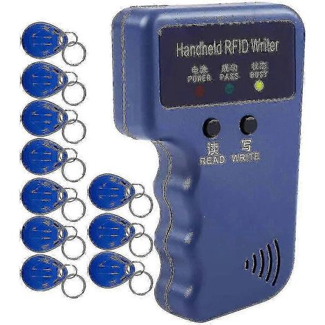 Lecteur/enregistreur RFID portable 125 kHz amélioré, copieur et programmateur de clonage de cartes d'identité, équipé de 10 cartes réinscriptibles pour le contrôle d'accès. (1/5)