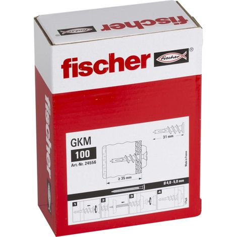 PACK 100 FIJACION METALICA DE PANELES DE YESO GKM 24556 FISCHER