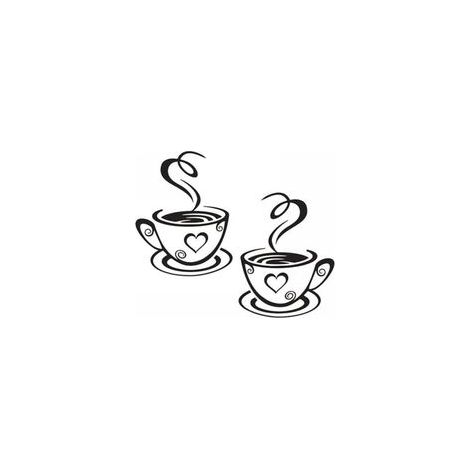 Wandtattoos mit Kaffeetassenmotiv – Design für Küche, Restaurant und Wohnbereich – Moderne Klebeaufkleber (1/4)