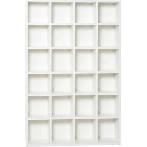 Estantería de almacenamiento moderna blanca para CD y DVD con varios compartimentos (1/5)