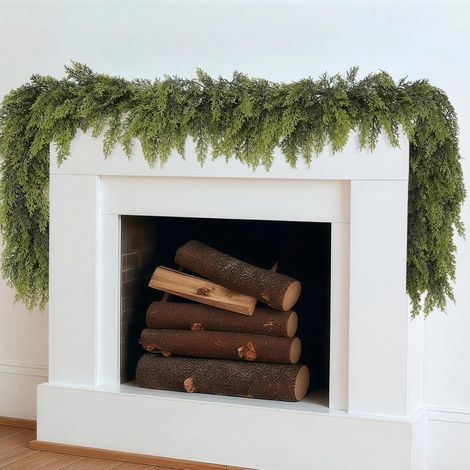 Guirlande De Noël En Cèdre Artificiel - 183 Cm - Décoration Intérieure Et Extérieure Pour Cheminée Porte Mur Table - 1 Pièce (1/5)