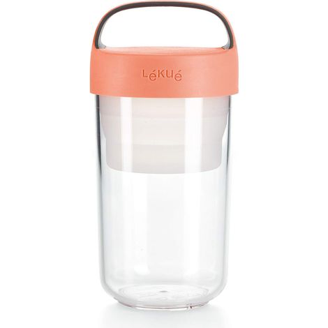 Lékué Contenitore Ermetico per Conservare e Trasportare Qualsiasi Tipo di Alimento, 600 ml, Marrone Turchese (1/5)