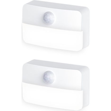 Veilleuses à Détecteur Mouvement, 2 Pcs Mini Lampe Murale USB, Lumière de Nuit à Piles à Coller, pour Mur, Escaliers, Couloir, Armoire (1/5)